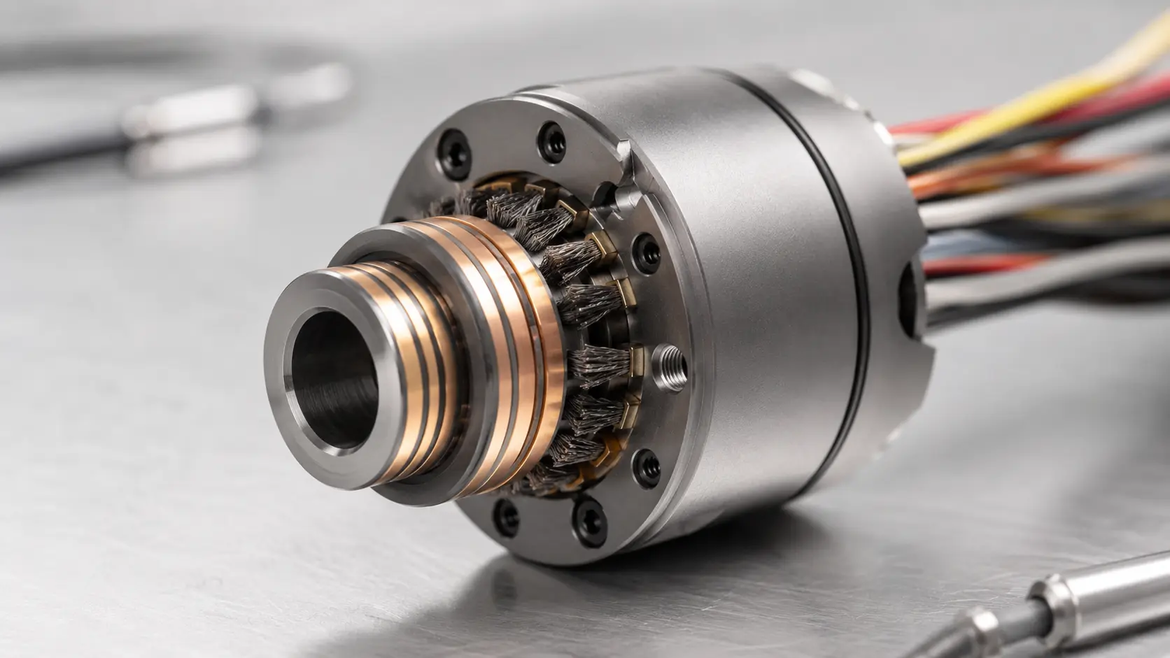 Wire brush slip ring assembly Wire brush slip ring assembly