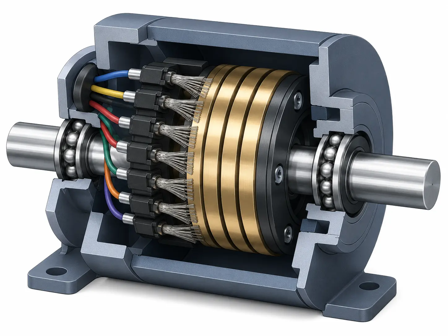 Wire brush contact mechanism Wire brush contact mechanism