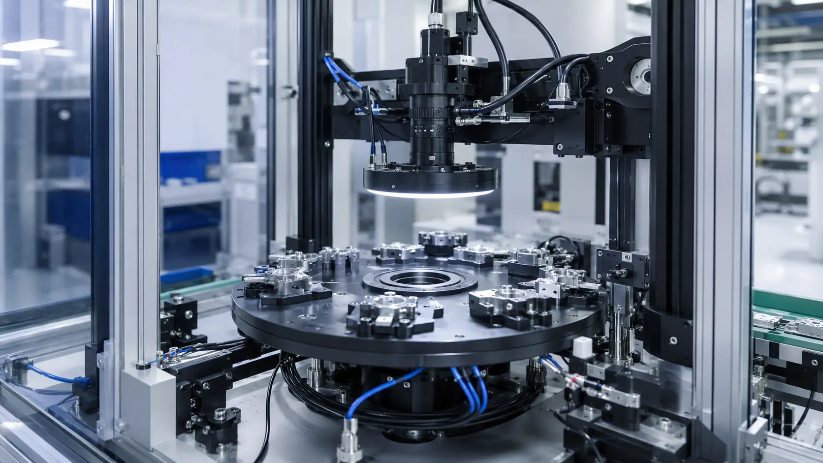 Rotating inspection platform with slip ring Rotating inspection platform with slip ring