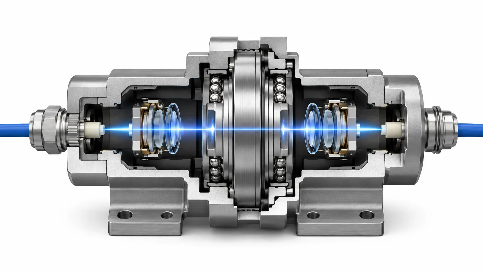 Fiber optic rotary joint cutaway Fiber optic rotary joint cutaway